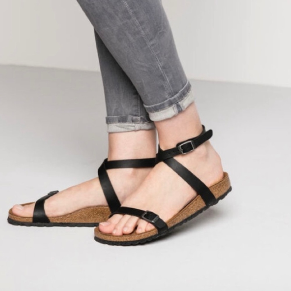 Birkenstock Black Leather “Daloa” Wrap Sandal- 38 (7.5 US)
